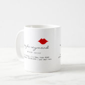 Mug joli maquillage-peintre rouge lèvres blanc (Devant gauche)