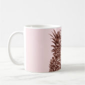 Mug Joli marbre rose élégant de blanc d'ananas d'or (Gauche)