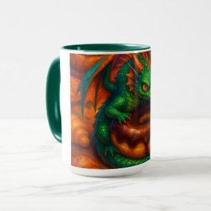 Mug Joli Mini Dragon Vert & Fantaisie de Donut Art
