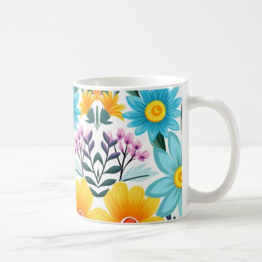 Mug Joli modèle floral noir féminin (Droite)