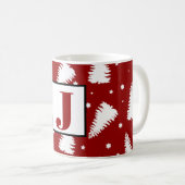 Mug Joli monogramme Arbres de Noël (Devant droit)