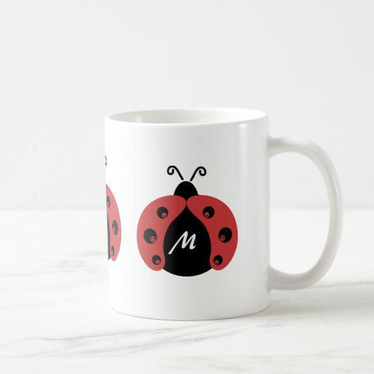 Mug Joli monogramme de coccinelle tendance (Droite)