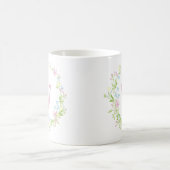 Mug Joli Monogramme de couronne de fleurs rose (Centre)