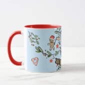 Mug Joli Monogramme de Noël rétro "W" avec le nom (Gauche)