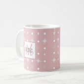 Mug Joli monogramme de nom de flocons de neige Noël (Devant gauche)