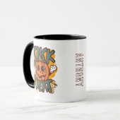 Mug Joli monogramme dessin citrouille rétro (Devant gauche)