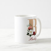 Mug Joli Monogramme Floral B MODÈLE (Devant droit)