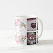 Mug Joli monogramme floral personnalisé et images (Devant droit)