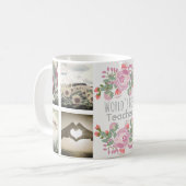 Mug Joli monogramme floral personnalisé et images (Devant gauche)