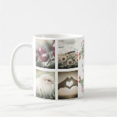 Mug Joli monogramme floral personnalisé et images (Gauche)
