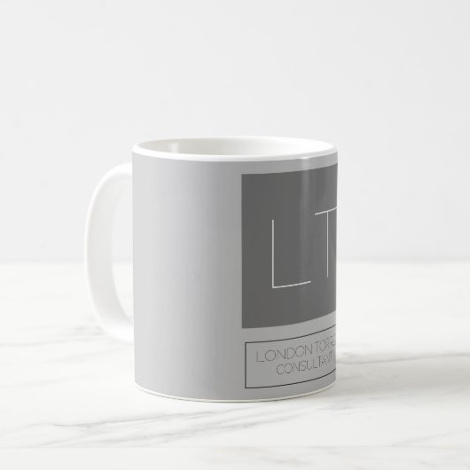 Mug Joli Monogramme gris clair chic (Devant gauche)