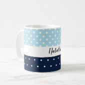 Mug Joli Monogramme Moderne Bleu Marine (Devant gauche)