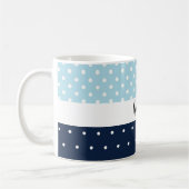 Mug Joli Monogramme Moderne Bleu Marine (Gauche)