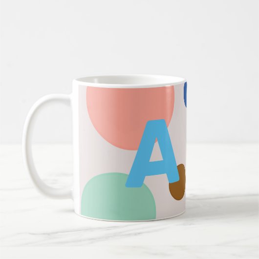 Mug Joli Monogramme Polka moderne point (Gauche)