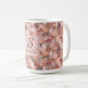 Mug Joli monogramme rose de sirène d'or
