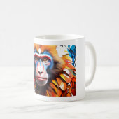 Mug Joli Mosaïque de Singe Imaginaire Conception de Mu (Devant droit)