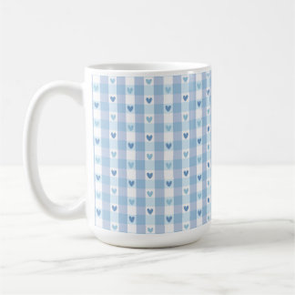 Mug Joli motif amour à carreaux pastel