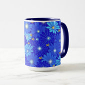 Mug Joli Motif Blue Daisy (Devant droit)