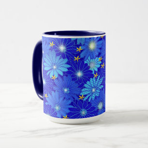 Mug Joli Motif Blue Daisy