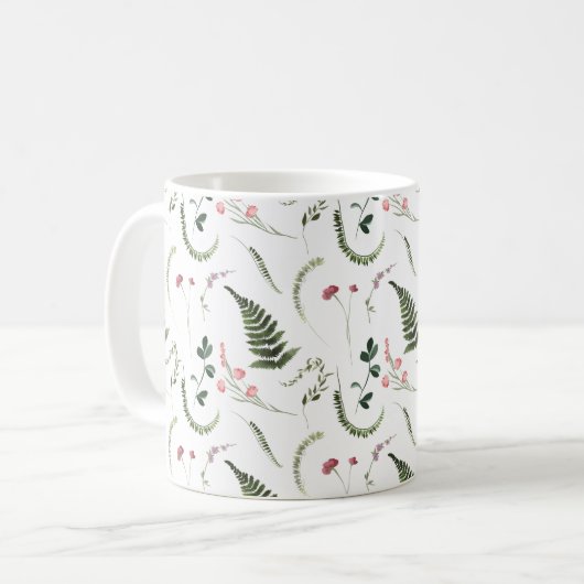 Mug Joli Motif botanique Fleur sauvage (Devant gauche)