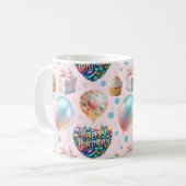 Mug Joli motif d'anniversaire pastel (Devant gauche)