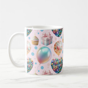 Mug Joli motif d'anniversaire pastel