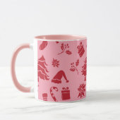 Mug Joli Motif de Noël rose rouge rose (Gauche)