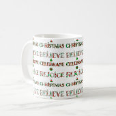 Mug Joli motif de Noël rouge et vert (Devant gauche)