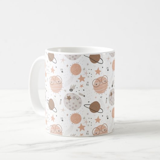 Mug Joli Motif Doodle Planet (Devant gauche)