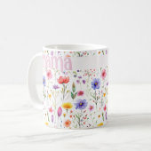 Mug Joli Motif Fleur sauvage de couleur rose Mama (Devant gauche)