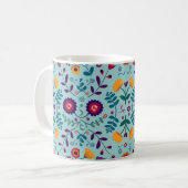Mug Joli Motif Fleurs d'Art Folk (Devant gauche)