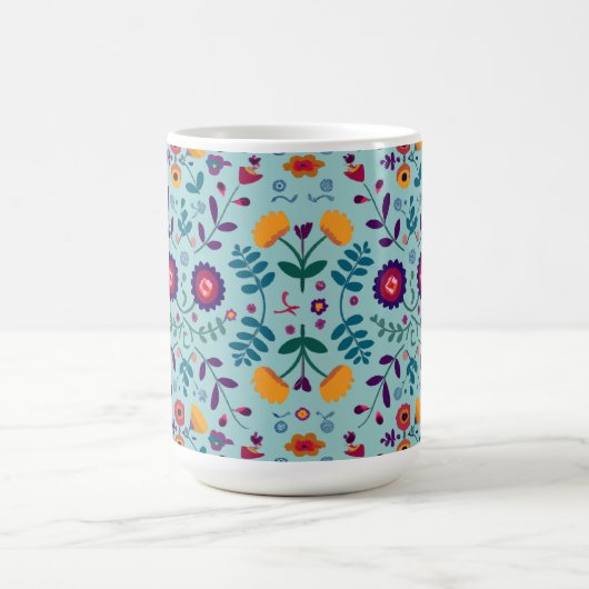 Mug Joli Motif Fleurs d'Art Folk (Centre)