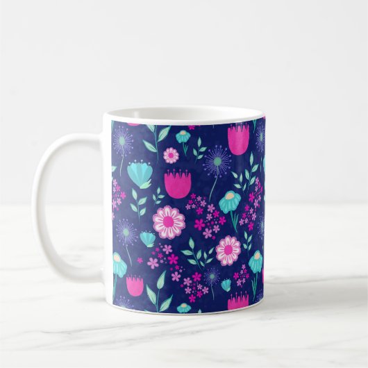 Mug Joli motif floral de fond (Gauche)
