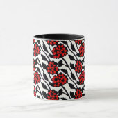 Mug Joli motif floral en rouge, noir et blanc (Centre)