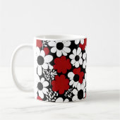 Mug Joli motif floral en rouge, noir et blanc (Gauche)