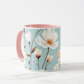 Mug Joli motif floral Pastel, généré par l'IA, (Devant gauche)