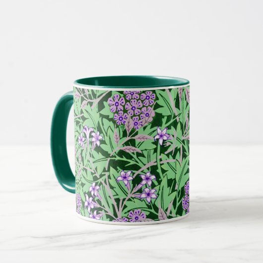 Mug Joli motif floral pourpre (Devant gauche)