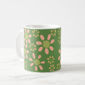 Mug Joli motif floral tendance vert rose pâle (Devant gauche)