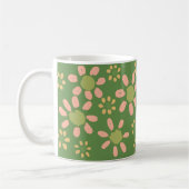 Mug Joli motif floral tendance vert rose pâle (Gauche)