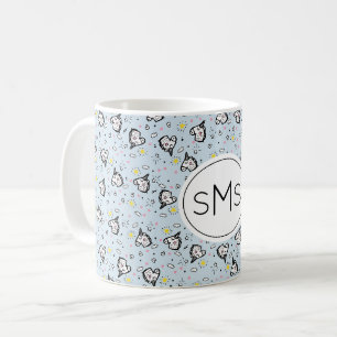 Mug Joli Motif Licorne Bleu Pastel Féminin Monogramme