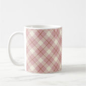 Mug Joli motif moderne rose pastel blanc plaid (Gauche)