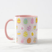 Mug Joli Motif Oeuf Peint de Pâques Nom rose (Gauche)