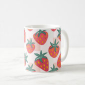 Mug Joli motif pastel à la fraise – Gingham doux (Devant droit)