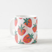 Mug Joli motif pastel à la fraise – Gingham doux (Devant gauche)