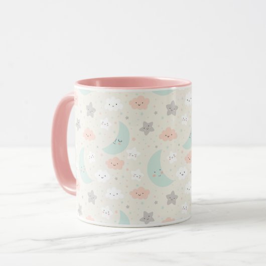 Mug Joli Motif Pastel Sky souriant (Devant gauche)