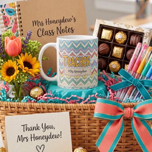 Mug Joli motif rétro d'école pour enseignante
