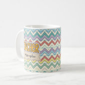 Mug Joli motif rétro d'école pour enseignante (Devant gauche)