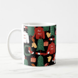Mug Joli motif sans couture dessiné à la main avec tr