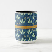 Mug Joli Motif vert et bleu feuilles (Centre)