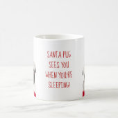 Mug Joli Noël Carlin noir Chiot Père Noël vous voit (Centre)